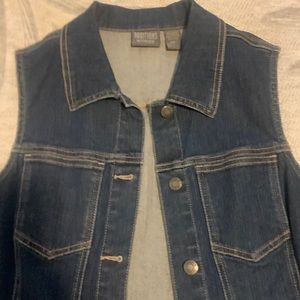 Excellent condition size one dark denim Chico vest, new without tags